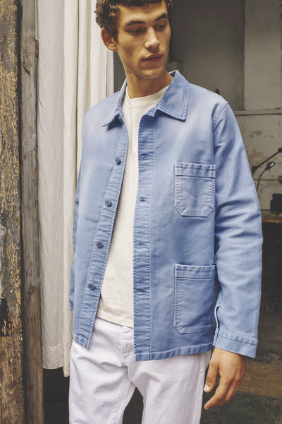 Le Mont St Michel - Vintage Washed Work Jacket - Blue – November